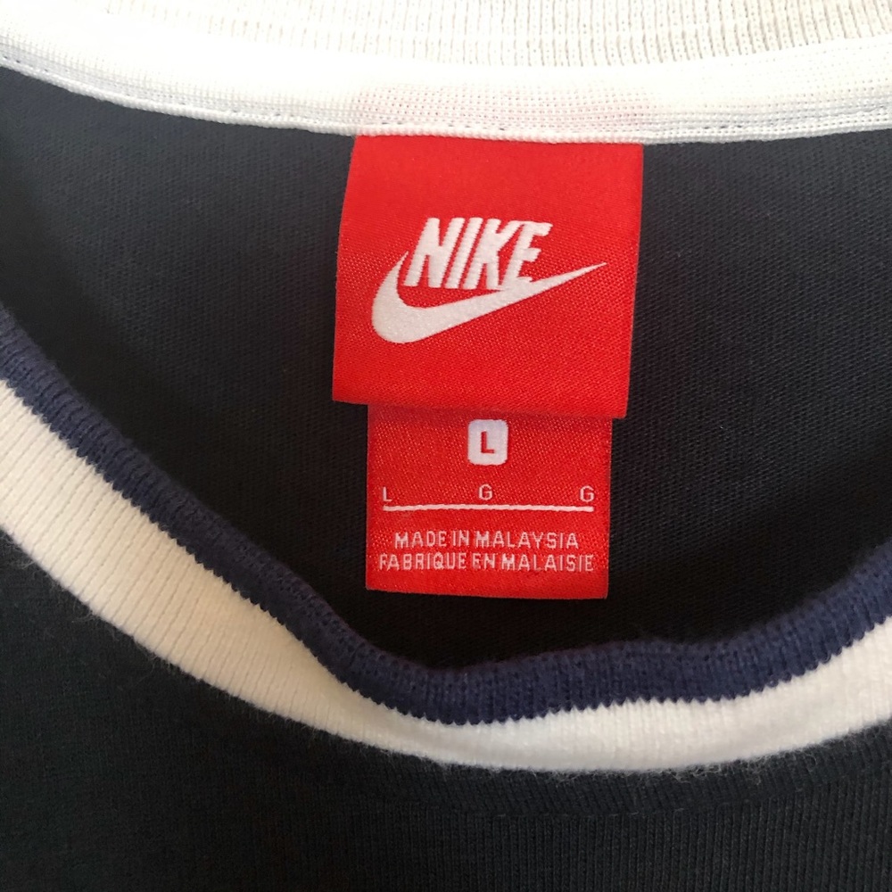 Nike Black & White Cropped Ringer T-Shirt, L - Picture 5 of 6